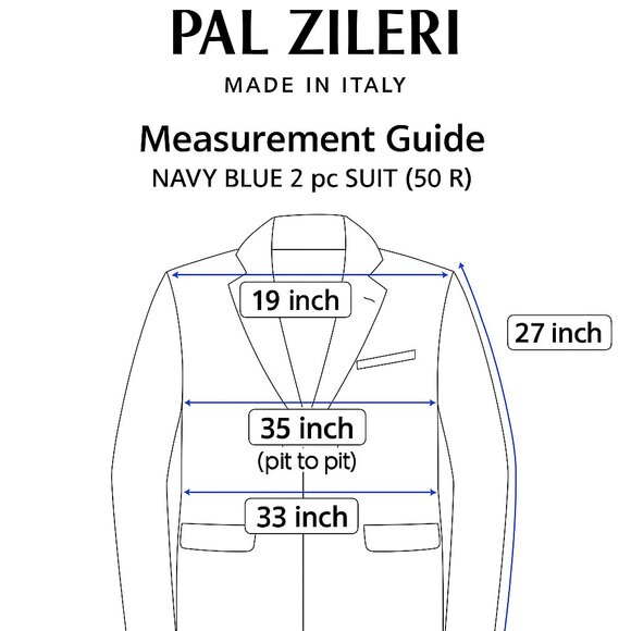 Pal Zileri Made in Italy Navy Suit 50R – Wool Silk Linen - Picture 7 of 11
